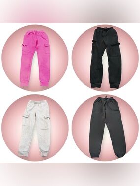 Kids Black/Pink/Gray Jogger Pants